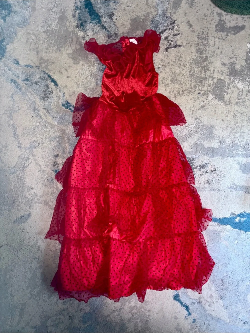 Lydia Deets Beetlejuice Red Layered Ruffle Girls Halloween Costume Dress
